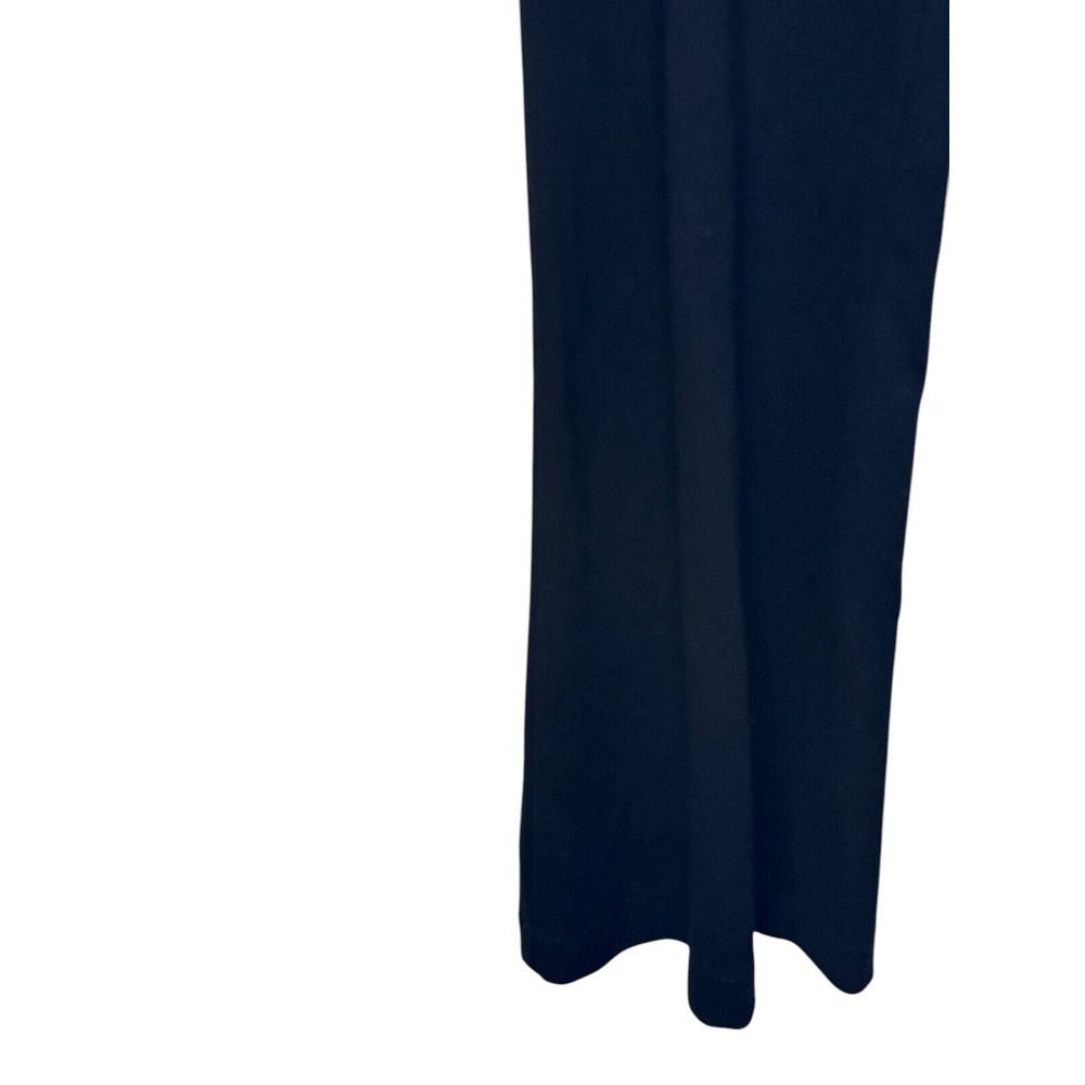 Anthropologie Women Pants Flared Leg Flat Front Pleated Stretch Navy Blue Sz.30 - Picture 3 of 10